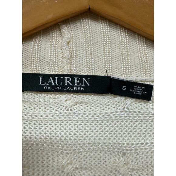 New Ralph Lauren Women's Cream Ribbed Knit Open Front Cardigan Size Small (S) - Picture 5 of 8